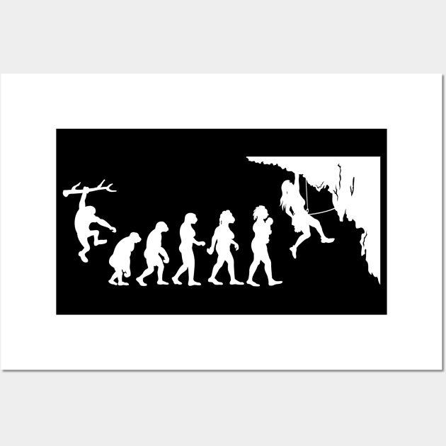 Evolution of Mountain Climbing Woman Wall Art by ThyShirtProject - Affiliate